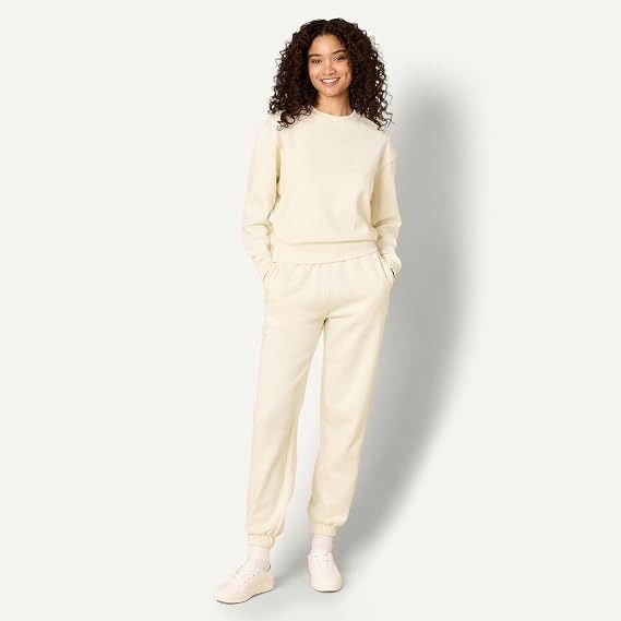Cream Sweatshirt And Joggers Set